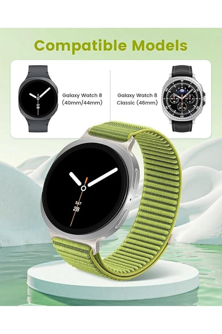 Samsung Galaxy Watch 8 40mm/44mm/Classic 46mm Uyumlu Sport Kumaş Ayarlanabilir Cırt Cırtlı Kordon