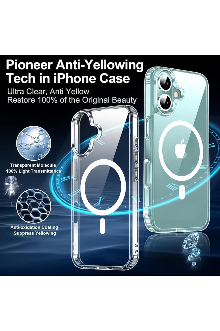 iPhone 14 Pro Uyumlu Kılıf Kamera Koruma Camı Ekran Koruyucu Şeffaf Magsafe Temperli Cam Koruma