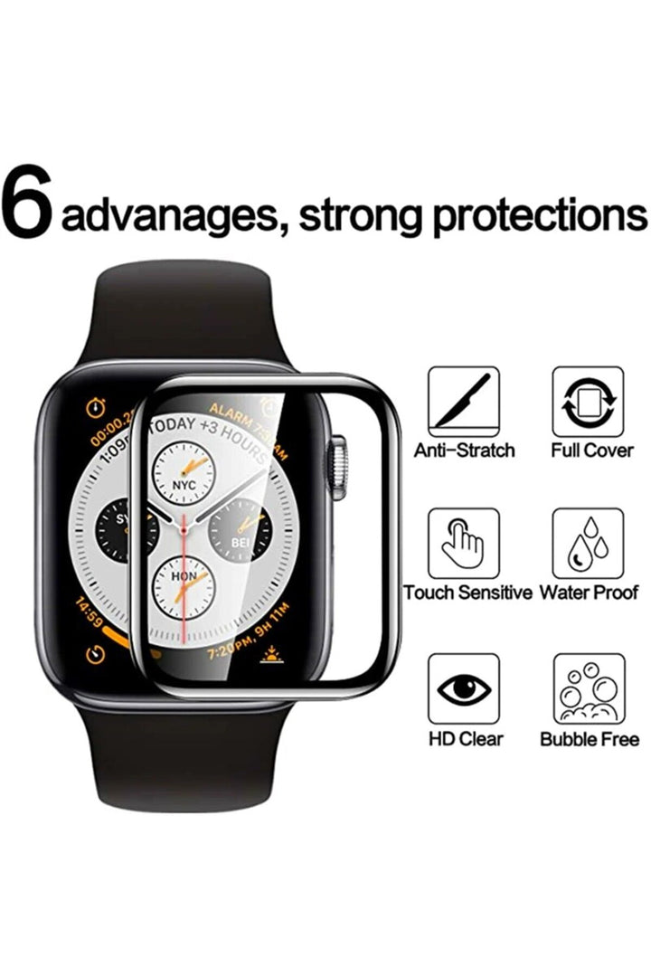 Apple Watch 41mm Uyumlu Koruyucu Ekranı Tam Kaplayan Parmak İzi Bırakmayan Nano 3D Mat Ekran Koruma