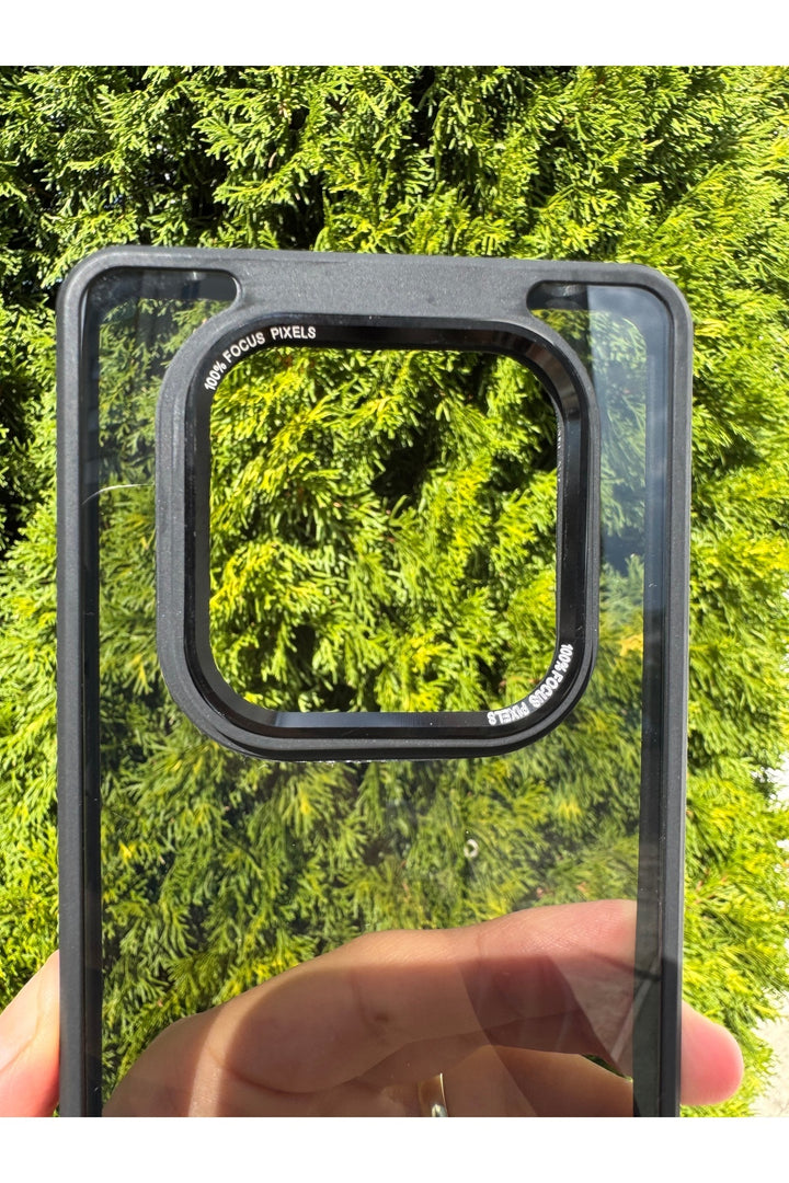 Xiaomi Redmi Note 14 Pro Uyumlu Kılıf Siyah Transparan Şeffaf Kamera Çevresi Metal Koruyucu Silikon