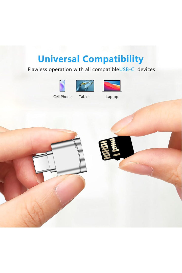 Type-C To Micro SD/TF Card Reader iPhone/Samsung/Xiaomi/Macbook/iPad/Tablet/PC Uyumlu Metal Çevirici