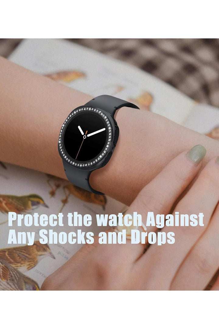 Samsung Galaxy Watch 8 40mm Uyumlu Kılıf Parlak Taşlı Kasa Koruyucu