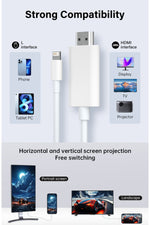 Load image into Gallery viewer, iPhone X-11-12-13 Mini-14-14 Plus-14 Pro Max Uyumlu Lightning HDMI Çevirici 4K 1080P 2m Dönüştürücü
