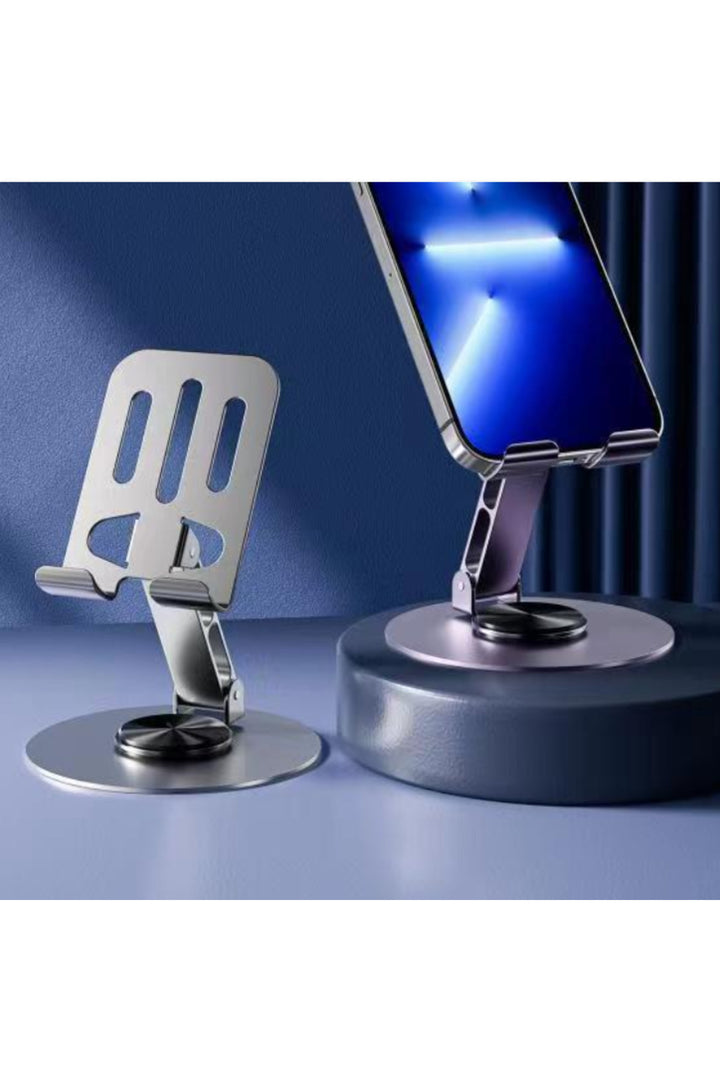 Yüksek Kaliteli Metal Katlanabilir 360 Dönebilen Ayarlanabilr Telefon Tutucu Masa Üstü Tablet Standı