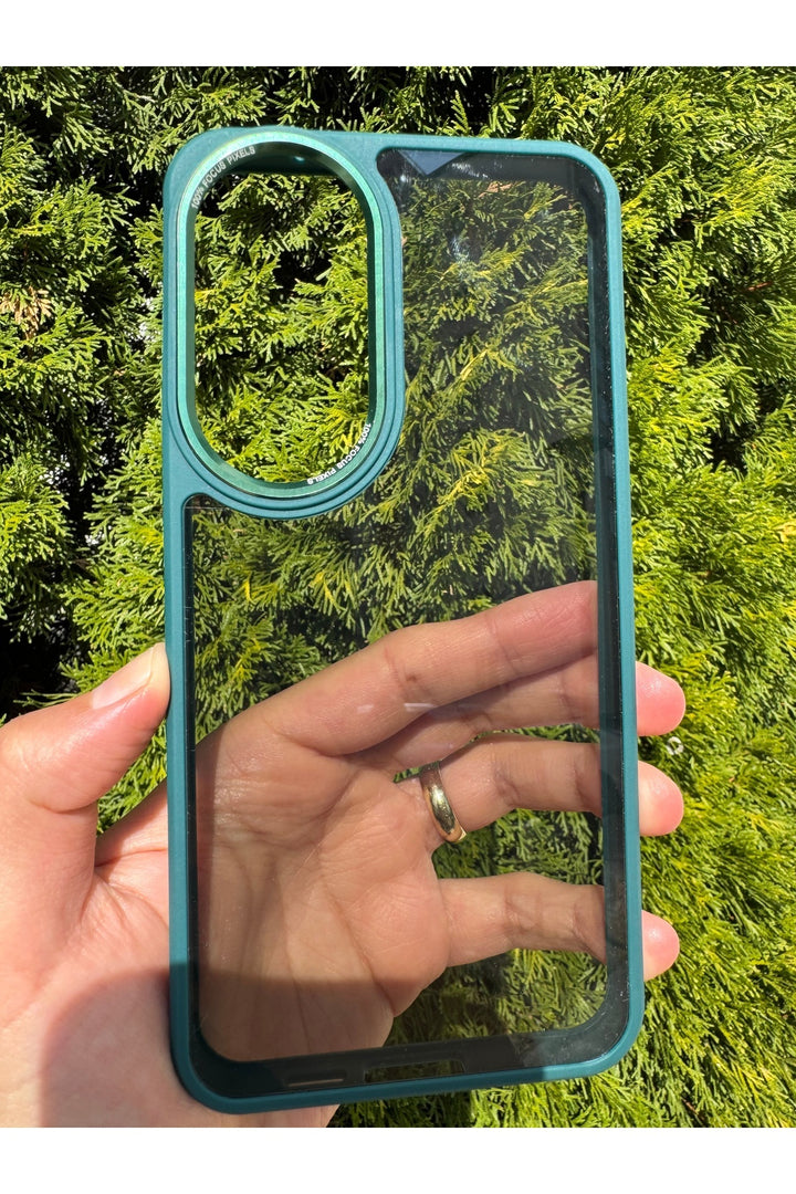 Samsung Galaxy S24 Fe Uyumlu Kılıf Siyah Transparan Şeffaf Kamera Çevresi Metal Koruyucu Silikon