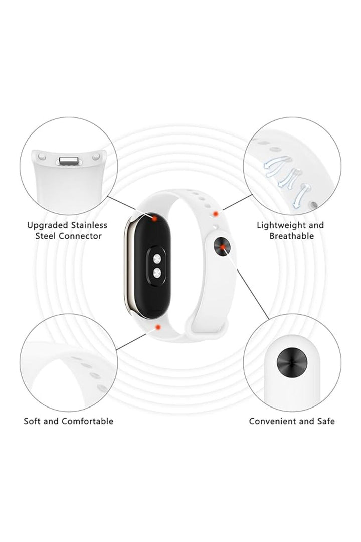 Xiaomi Mi Band 9 Uyumlu Kordon Liquid Silikon Ayarlanabilir Renkli Lekelere Dayanıklı Lansman Kordon