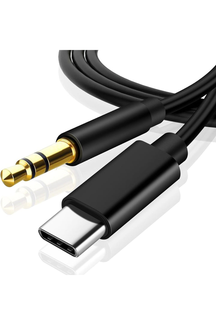 Samsung Xiaomi Uyumlu Aux Kablosu Type-C To Jack Çevirici Dönüştürücü Beyaz Bluetooth Gerektirmez