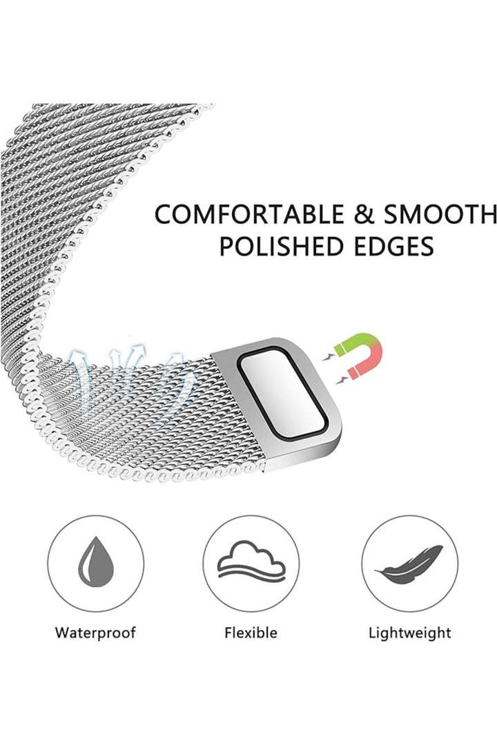 Apple Watch 9 8 7 6 5 4 3 2 1 Se 38mm/40mm/41mm Uyumlu Kordon Mıknatıslı Ayarlanabilir Metal Kordon