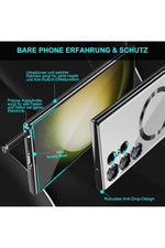 Load image into Gallery viewer, Samsung Galaxy S23 Uyumlu Kılıf 3D Kamera Lens Korumalı Magsafe Kenarı Renkli Şeffaf Kapak
