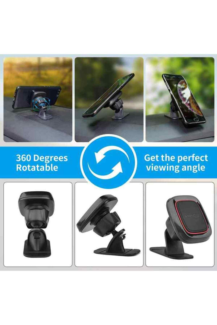 Tüm Cihazlara Uyumlu Mıknatıslı Araç içi Telefon Tutucu Torpido ve Düz Zemine Yapışabilen Tutucu