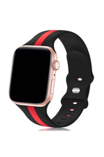 Load image into Gallery viewer, Apple Watch 9 8 7 6 5 4 3 Se 38mm/40mm/41mm Uyumlu Kordon Ayarlanabilir Renkli Çizgili Silikon
