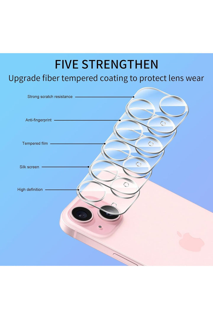 iPhone 13 Uyumlu Şeffaf Kamera Lens Koruyucu Temperli Cam Dayanıklı Kamera Lens Koruma