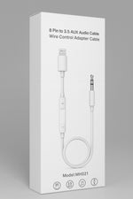 Load image into Gallery viewer, iPhone 7/8/Xs Max/11/12/13/14/Pro Max/Plus Uyumlu Kontrol Kumandalı Lightning To 3.5mm Jack Aux Ses
