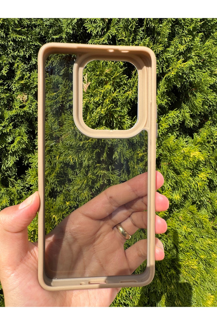 Xiaomi Mi 14T Pro Uyumlu Kılıf Siyah Transparan Şeffaf Kamera Çevresi Metal Koruyucu Silikon Kapak