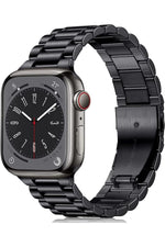 Load image into Gallery viewer, Apple Watch 9 8 7 6 5 4 3 2 Se 42mm/44mm/45mm/49mm Uyumlu Kordon Ayarlanablir Parlak Metal Paslanmaz
