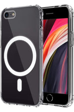 Load image into Gallery viewer, iPhone 8 Uyumlu Kılıf Kamera Çıkıntılı Şeffaf Magsafe Kablosuz Şarj Destekli Kapak
