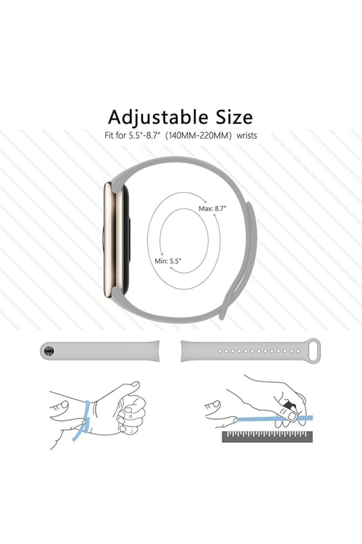 Xiaomi Mi Band 8 Uyumlu Kordon Liquid Silikon Ayarlanabilir Renkli Lekelere Dayanıklı Lansman Kordon