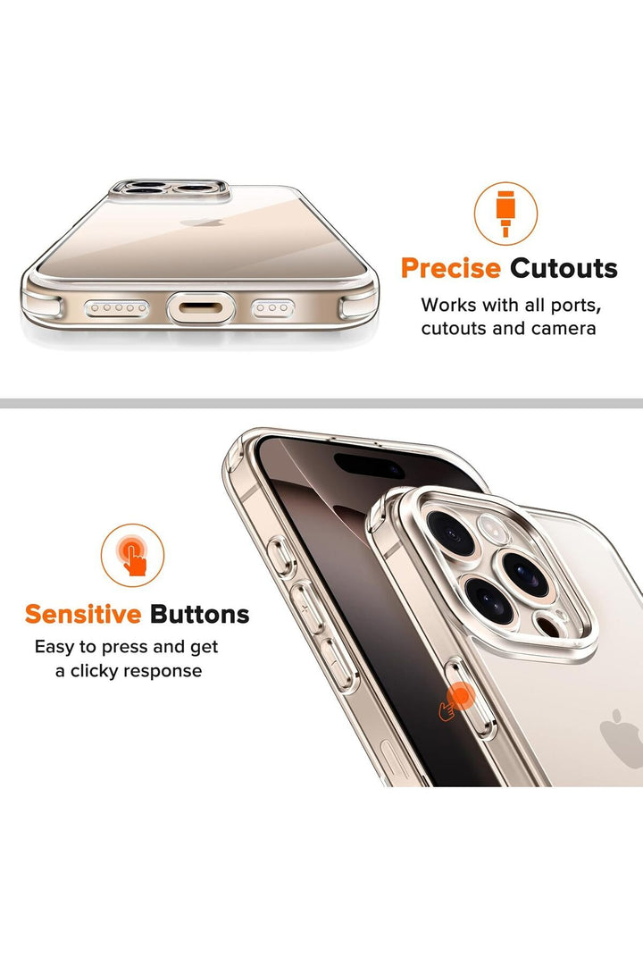 iPhone 16 Pro Max Uyumlu Şeffaf Kılıf Kamera Çıkıntılı Koruyucu Slim Renksiz İnce Esnek Silikon
