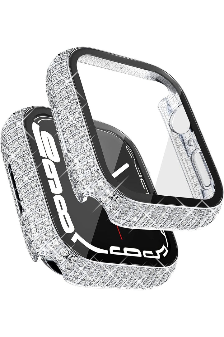 Apple Watch 40mm/Se 40mm Uyumlu Kılıf Ekran ve Kasa Koruyucu Parlak Büyük Taşlı Watch Kasa Koruma