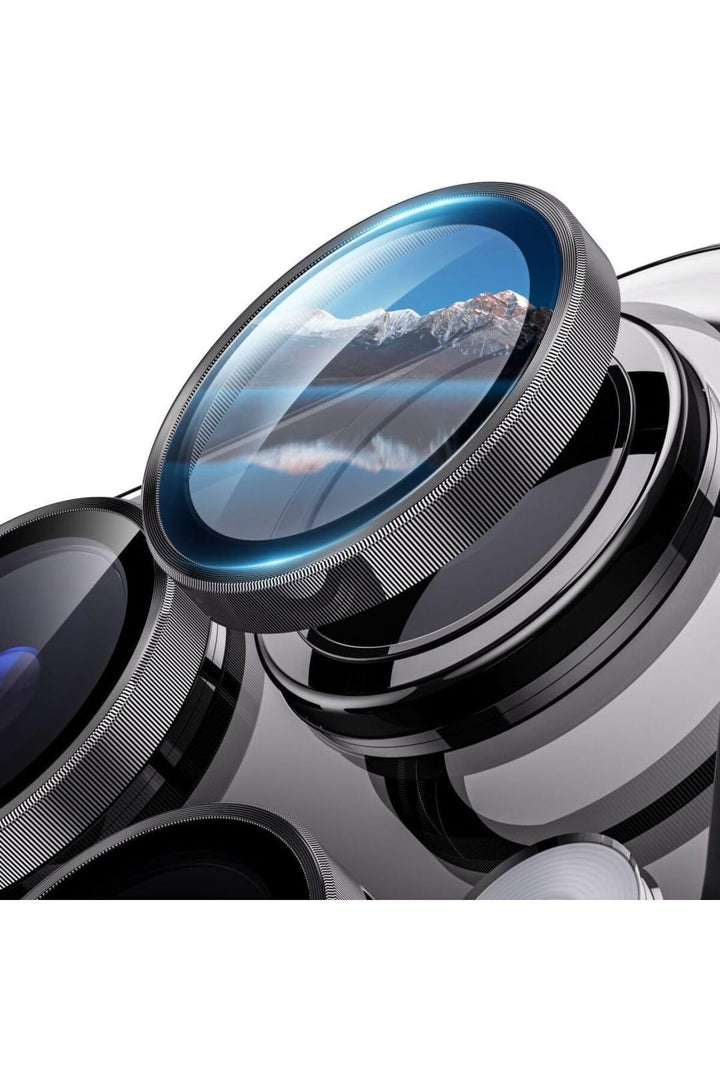 İphone 15 Pro/iphone 15 Pro Max Uyumlu Kamera Lens Koruyucu Dayanıklı Renkli Metal Temperli Cam