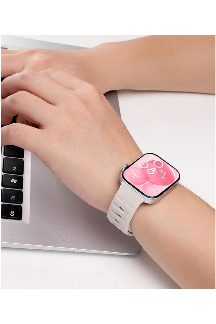 Huawei Watch Fit3 Uyumlu Kordon Liquid Silikon Ayarlanabilir Renkli Lansman Kordon