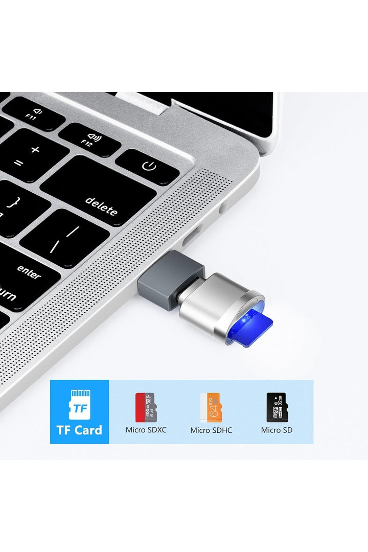 Type-C To Micro SD/TF Card Reader iPhone/Samsung/Xiaomi/Macbook/iPad/Tablet/PC Uyumlu Metal Çevirici