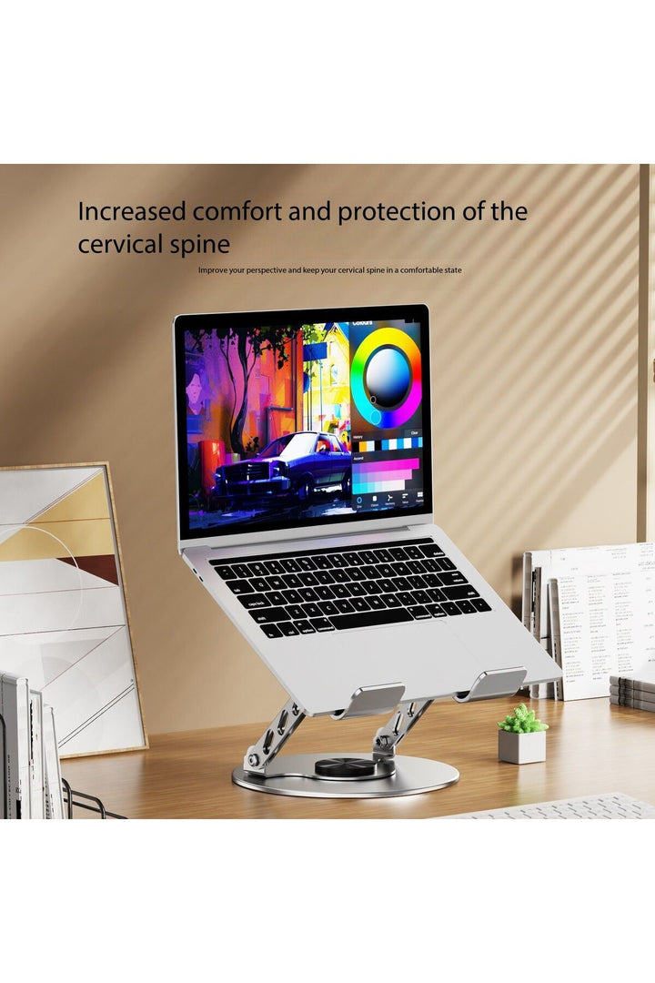 Dönebilen Yüksek Kaliteli Katlanabilir Ayarlanabilir Metal Masa Üstü Tablet Macbook Laptop Standı