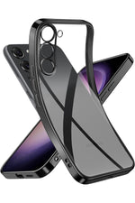 Load image into Gallery viewer, Samsung Galaxy S24 Fe Uyumlu Kılıf Kenarları Renkli Kamera Korumalı Dayanıklı Şeffaf Silikon Kapak
