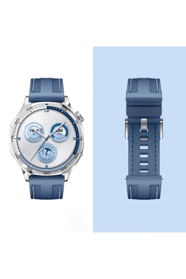 Huawei Watch GT2E/GT2/GT2 Pro/GT3/GT3 Pro/GT4/GT5 46mm Lacivert Kumaş Ayarlanabilir Lansman Kordon