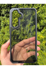 Load image into Gallery viewer, Samsung Galaxy A56/A36 Uyumlu Kılıf Siyah Transparan Şeffaf Kamera Çevresi Metal Koruyucu Silikon
