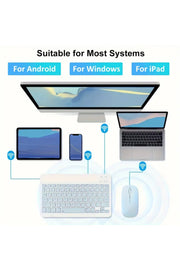 PC/Notebook/Macbook Uyumlu Kablosuz Şarj Edilebilir Klavye Mouse Seti Sessiz Türkçe Karakter Klavye