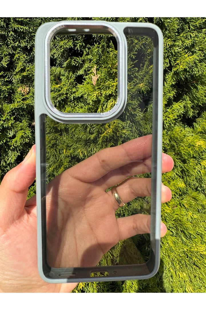 Xiaomi Mi 14T Pro Uyumlu Kılıf Siyah Transparan Şeffaf Kamera Çevresi Metal Koruyucu Silikon Kapak