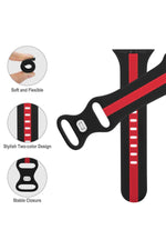 Load image into Gallery viewer, Apple Watch 9 8 7 6 5 4 3 Se 42mm/44mm/45mm/49mm Uyumlu Kordon Ayarlanabilir Renkli Çizgili Silikon
