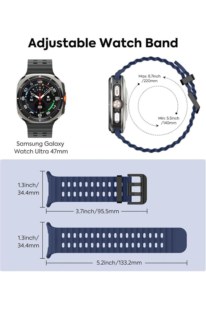 Samsung Galaxy Watch Ultra 47mm Uyumlu Kordon Liquid Silikon Spor Renkli Kordon