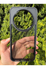 Load image into Gallery viewer, Tecno Spark 30C Uyumlu Kılıf Siyah Transparan Şeffaf Kamera Çevresi Metal Koruyucu Silikon Kapak
