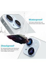 iPhone 15 Uyumlu Kamera Lens Koruyucu Dayanıkl Renkli Metal Temperli Cam Kamera Lens Koruma