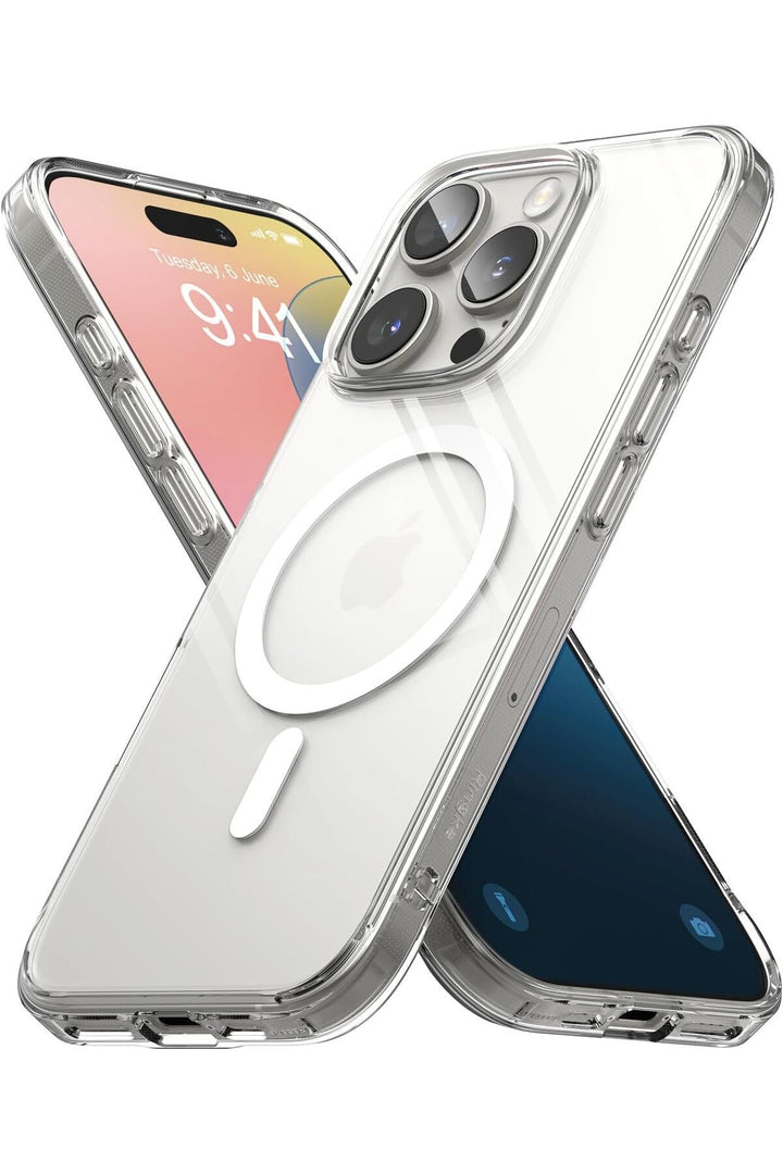 iPhone 16 Pro Max Uyumlu Kılıf Kamera Çıkıntılı Şeffaf Magsafe Kılıf Kablosuz Şarj Destekli Kapak