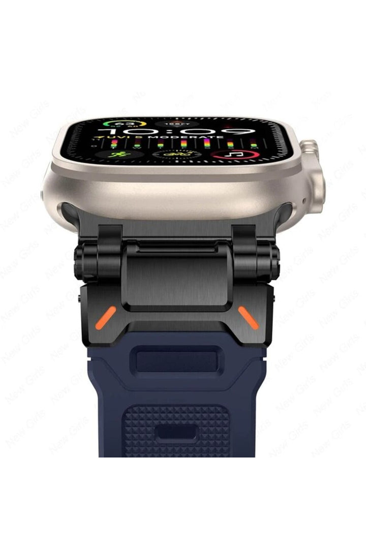 Apple Watch 8 7 6 5 4 3 2 1 42mm/44mm/45mm/49mm Uyumlu Kordon Ayarlanabilir Titanyum Metal Başlıklı