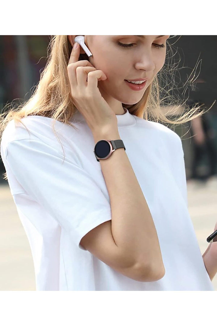 Huawei Watch GT/GT2E/GT2/GT2 Pro/GT3/GT3 Pro/GT4 46mm Uyumlu Kordon Mıknatıslı Parlak İnce Metal
