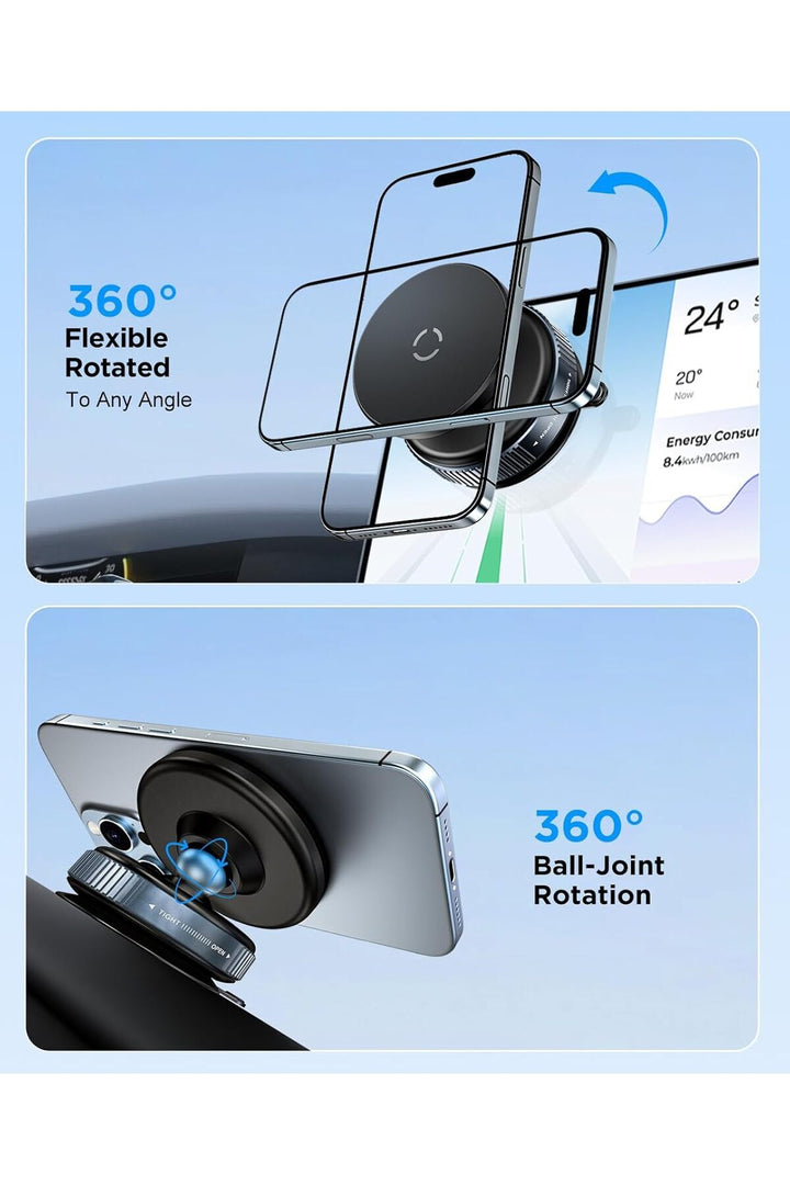 iPhone 13/14/15/16/17 Pro Max Uyumlu Magsafe Cam/Ayna/Torpido Vantuzlu 360 Araç içi Telefon Tutucu