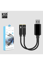 Load image into Gallery viewer, USB To 3.5mm Jack Çevirici USB To Kulaklık ve Mikrofon Çevirici Ses Kartlı Notebook PC Dönüştürücü
