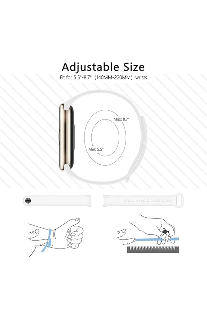 Xiaomi Mi Band 8 Uyumlu Kordon Liquid Silikon Ayarlanabilir Renkli Lekelere Dayanıklı Lansman Kordon