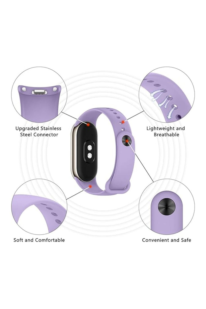 Xiaomi Mi Band 9 Uyumlu Kordon Liquid Silikon Ayarlanabilir Renkli Lekelere Dayanıklı Lansman Kordon