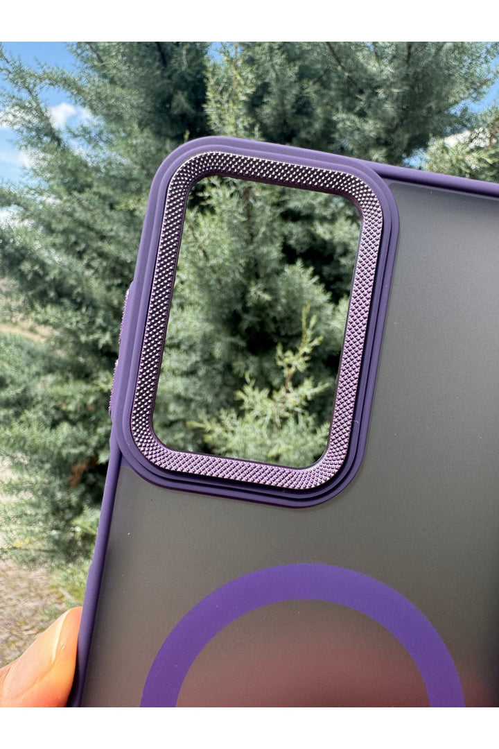 Samsung Galaxy A16 Uyumlu Kılıf Magsafe Renkli Kamera Etrafı Koruyucu Metalik Silikon Sararmaz Kapak