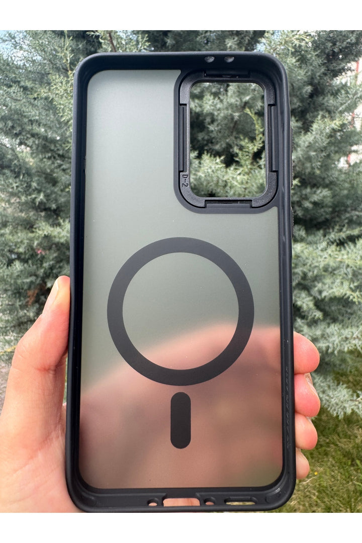 Samsung Galaxy A36 Uyumlu Kılıf Magsafe Renkli Kamera Etrafı Koruyucu Metalik Silikon Sararmaz Kapak