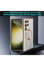 Load image into Gallery viewer, Samsung Galaxy S23 Ultra Uyumlu Kılıf 3D Kamera Lens Korumalı Magsafe Kenarı Renkli Şeffaf Kapak
