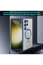 Load image into Gallery viewer, Samsung Galaxy S22 Uyumlu Kılıf 3D Kamera Lens Korumalı Magsafe Kenarı Renkli Şeffaf Kapak
