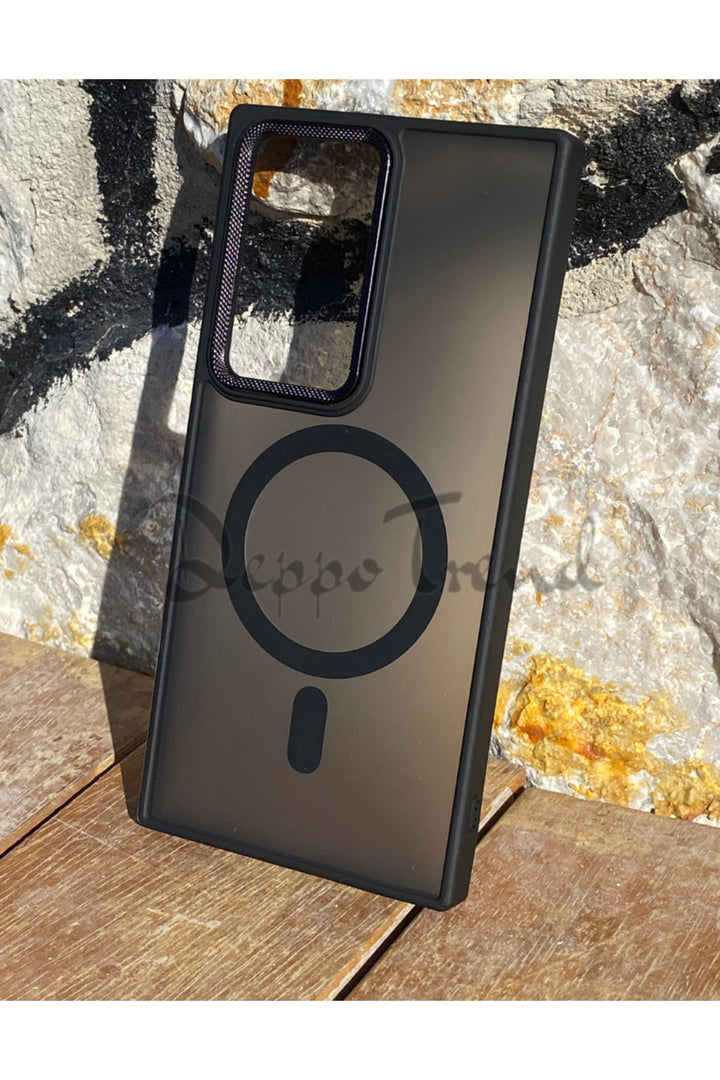 Samsung Galaxy S25 Ultra Uyumlu Kılıf Kamera Çevresi Metalik Mat Magsafe Sararmaya Dayanıklı Kapak