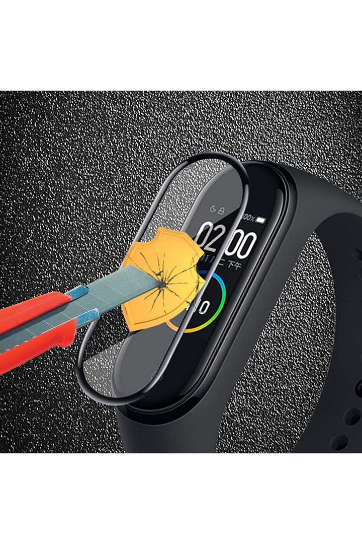 Xiaomi Mi Band 6 Uyumlu Tam Kaplayan Darbelere Karşı Dayanıklı Kırılmaz Cam Nano Ekran Koruyucu