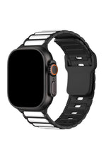 Load image into Gallery viewer, Apple Watch 10/9/8/7/6/SE/Ultra Uyumlu 42/44/45/46/49mm Çift Renkli Bakla Desen Silikon Spor Kordon
